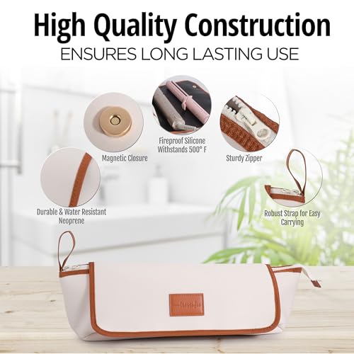 Bolso de viaje con tapete resistente al calor para herramientas de cabello miniatura 5