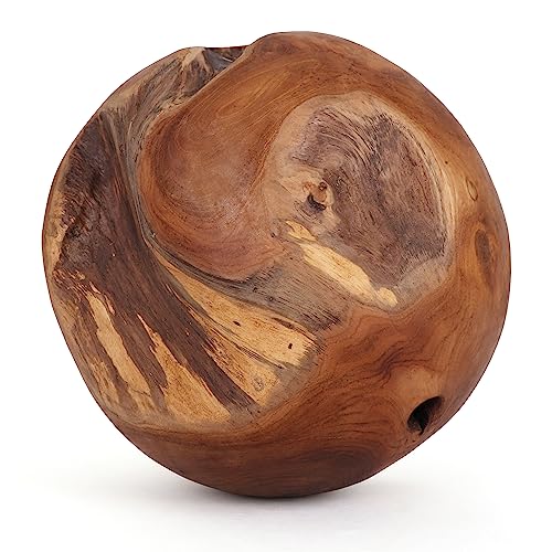 Natural Teak Ball - Teak Root Decorative Orb - Wooden Balls for Centerpiece (10