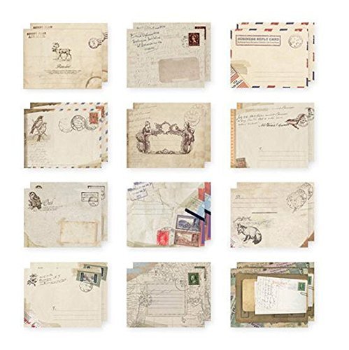 3NH® 24pcs/lot Retro Style Mini Kraft Envelope Mini Ancien Gift Envelope 12 Differnent Designs