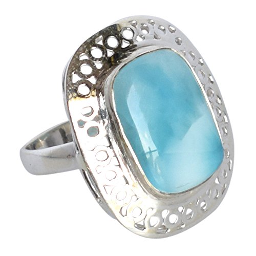 Bague larimar bleu argent 925 cadeau idéal anniversaire Noël