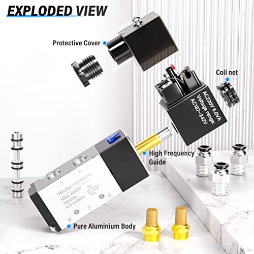 Image of TAILONZ 3 /8 inchNPT Solenoid Valve 5-Way 4V310-10 AC220V