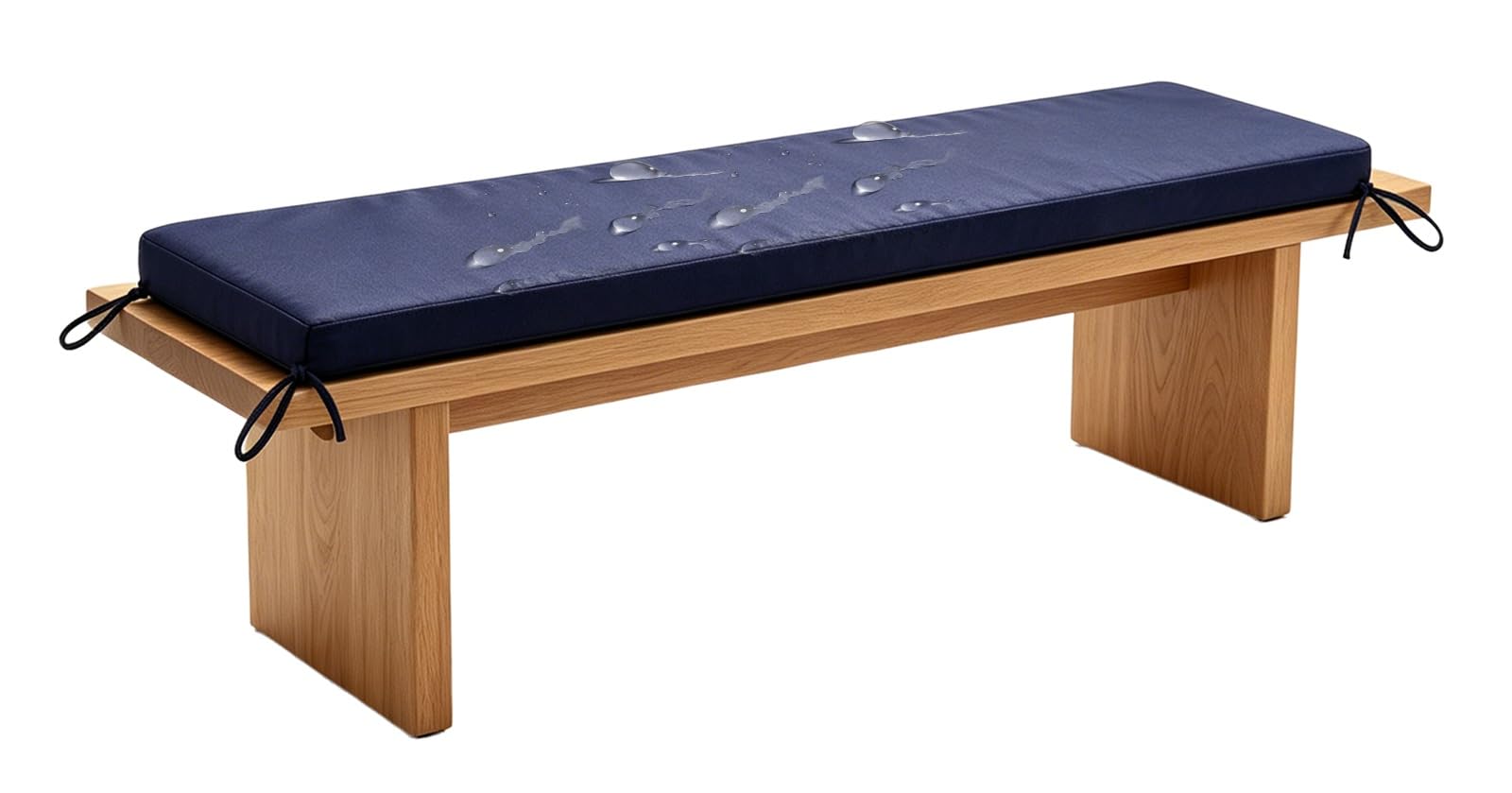 YNJJKA 80% Waterproof Chair Cushions Outdoor Tie On Garden, Bench Seat Cushion Outdoor Replacement Patio Furniture Long Cushion with Ties, Seat Pad for Porch Swing(Navy Blue,210x50 cm 83x20 in)