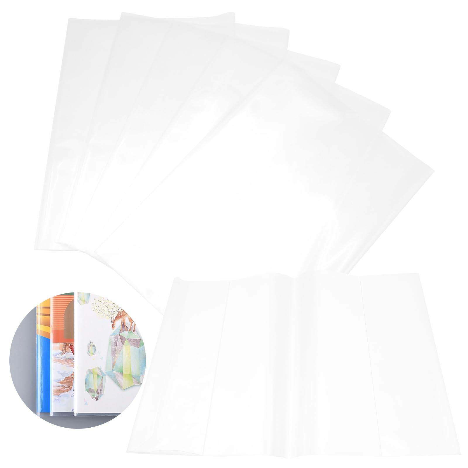 NVGFTG Pack of 20 Book Covers A4 Transparent Book Covers School Books Book Protectors Notebook Covers A4 Reusable Book Cover for Home Office School