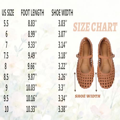 Image of Woven Ballet Flats for Women Round Toe Mesh Flats Buckle Strap Flat Shoes Comfortable Mary Jane Dressy Mesh Shoes Casual Ballerina Mary Janes