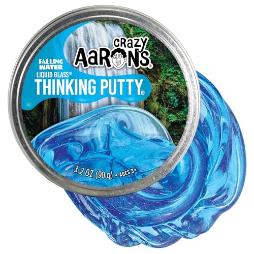 Crazy Aarons Liquid Glass Thinking Putty Falling Water Crystal Clear Blue