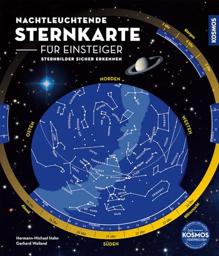 Nachtleuchtende Sternkarte für Einsteiger: Einfach drehen, sicher erkennen. Die große Sternkarte mit allen von Deutschland aus sichtbaren Sternbildern und kinderleichter Handhabung.