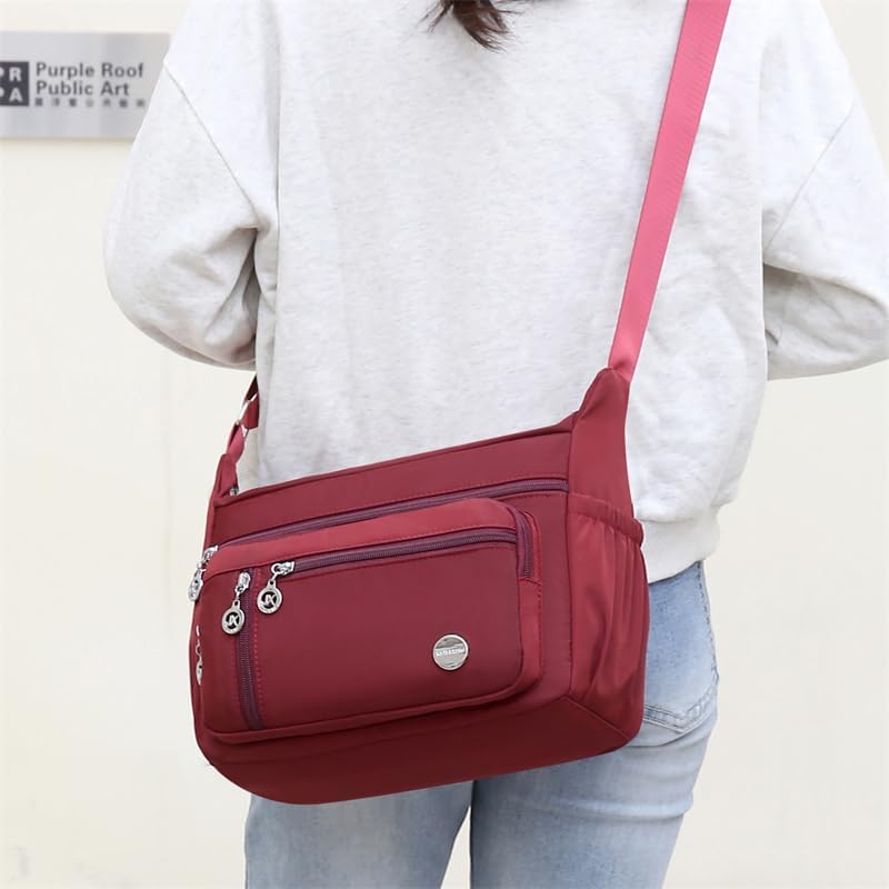Image of COOLOME Purses for Women CrossBody Bag Waterproof Tote Shoulder Handbag Multiple Pockets Nylon Messenger Bag Fashion Tote Bag