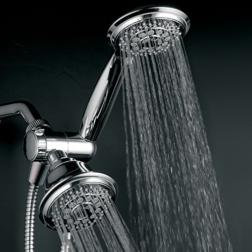 Hotelspa 8814 30-Setting 3 Way Head / Handheld Shower Combo With Premium 5-Ft Stainless Steel Hose, 6 X 4 X 9-Inch, Chrome #TOP2