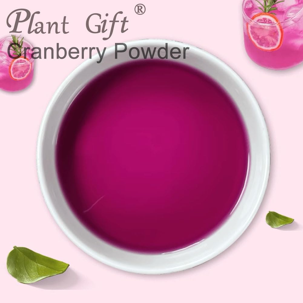 100% Natural Pure Cranberry Powder 100g/3.52oz 蔓越莓粉 polvo de arándanos puros para batidos, batidos, panadería y bebidas, | sin conservantes, liofilizado, sin azúcar añadido