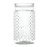 Hobnail Glass Jar Clear 4'Dia x 5 3/4'H