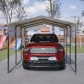 Ampela 15 x 10FT Carport,Upgraded Car Port with Heavy Duty Galvanized Steel Roof,Garage Car Shelter Shade Extra Large Metal Garage for Car,Boats and Tractors