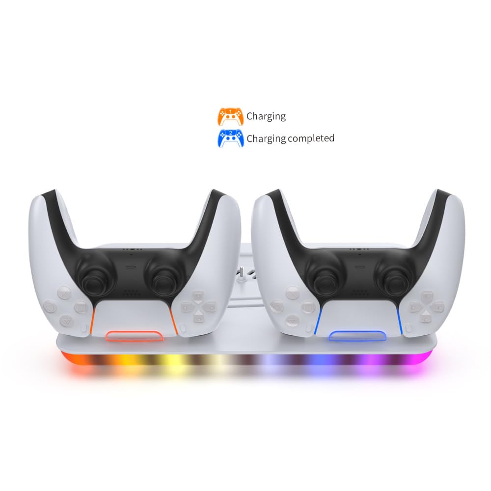 Podstawa chłodząca ze światłami otoczenia do konsoli PS5 Pro/P5 Slim/P5, pionowy kontroler stojaka chłodzącego, stacja ładująca, akcesoria chłodzące
