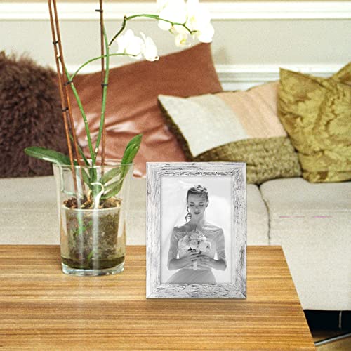 Toforevo 4X6 Picture Frames Set Of 2 Distressed White Wood Grain Photo Frame For Gallery Wall Mounting Or Tabletop Display #TOP4