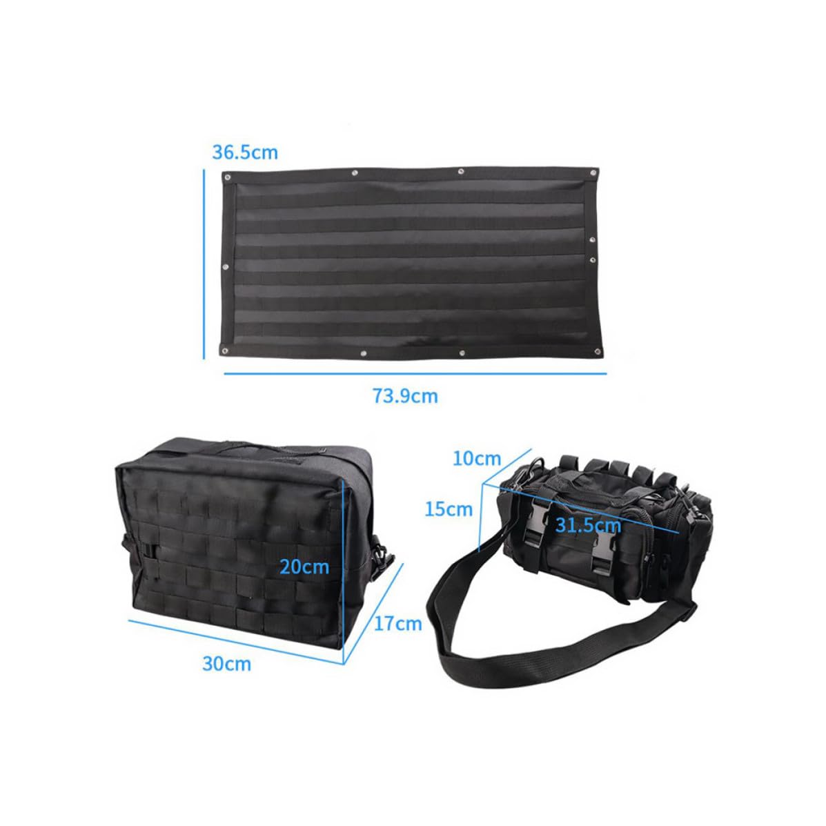 Bolsa en Nylon de Almacenamiento para Puerta Trasera de Coche Negro Excelente Acabado y Detalles Delicados y Organización para Uso Prolongado en Furgonetas Camper