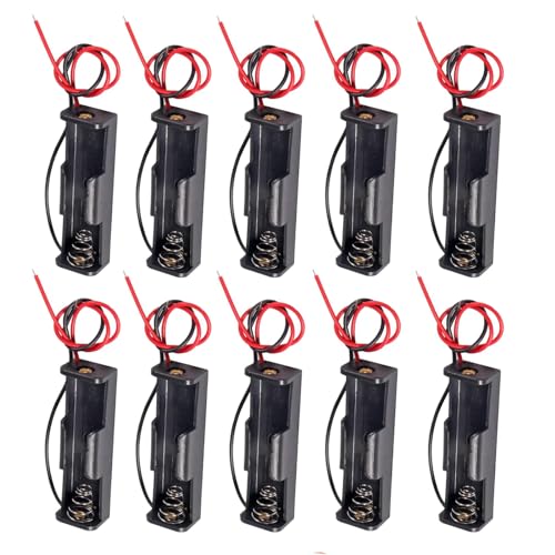 hrsyyl 10pcs Single AA Battery Holder 1x 1.5V AA Battery Holder AA Battery Holder with Wires