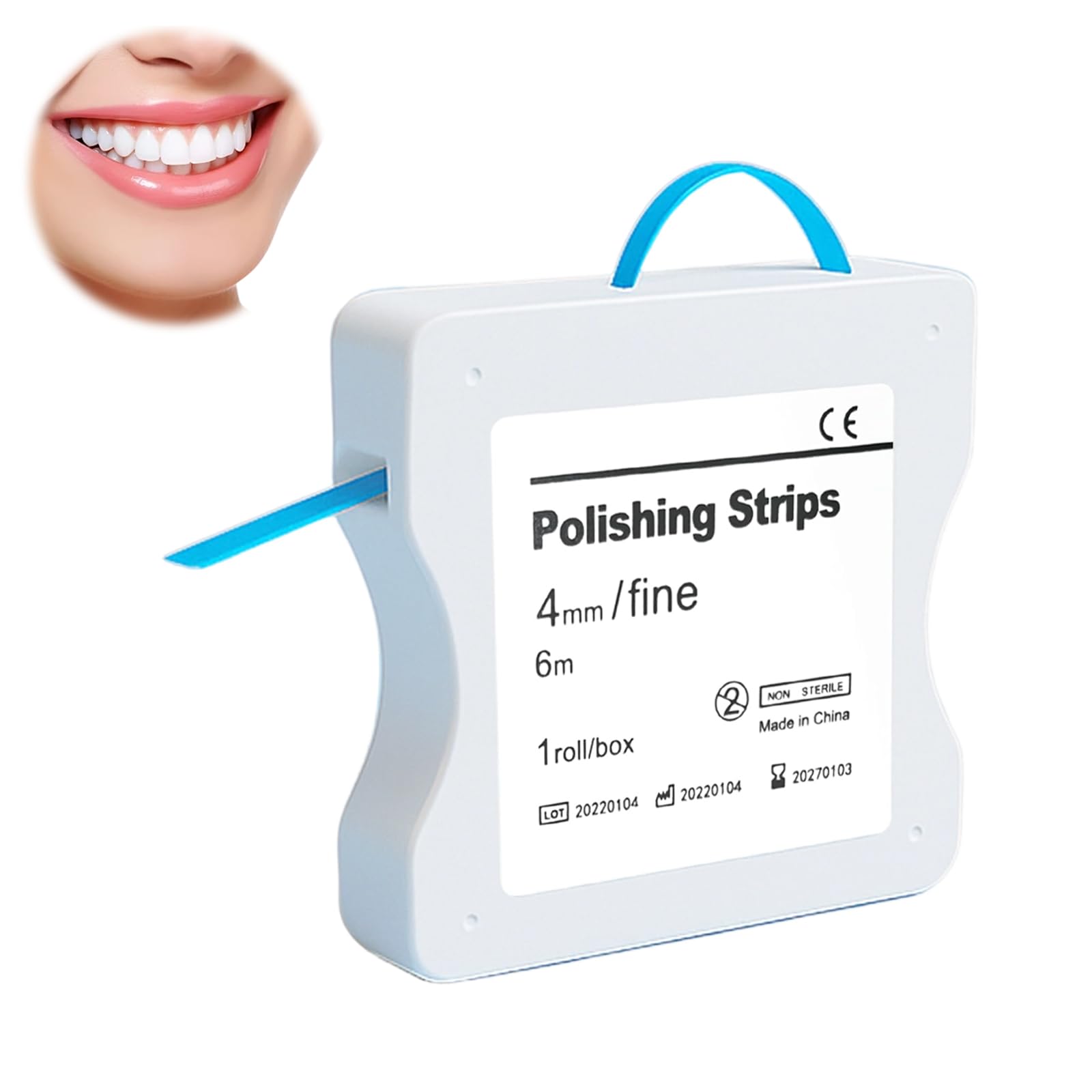 Papel de lija dental 60 μm 4 mm x 6 m/rollo resina azul