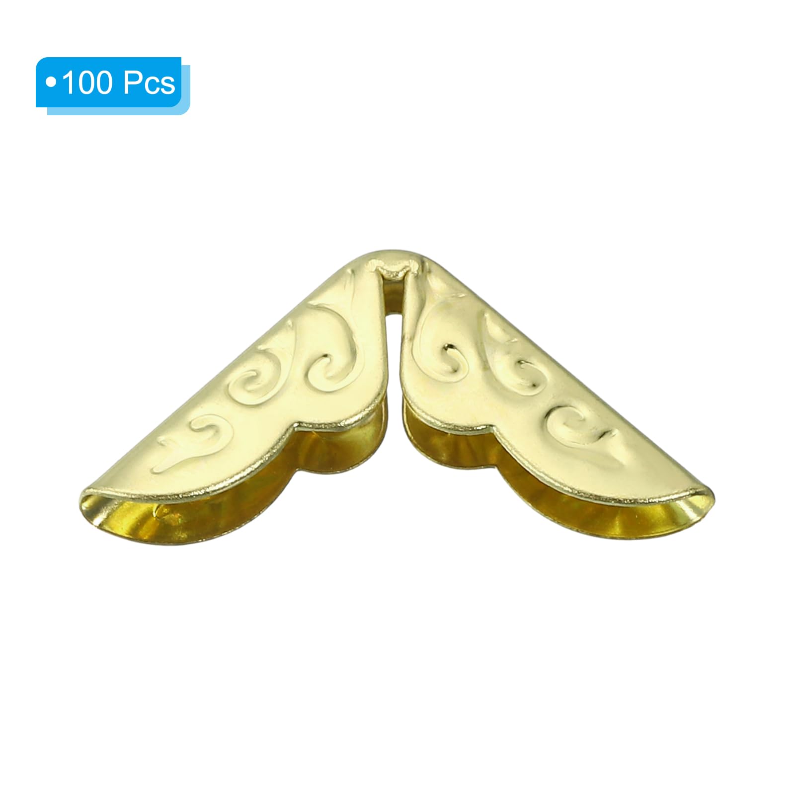 PATIKIL 15mm Metal Book Corners,100pcs Photo Corners Book Corners Protector Retro Metal Decorative for Crafting Scrapbook Photo Album Book Binding,Gold Tone - Image 3