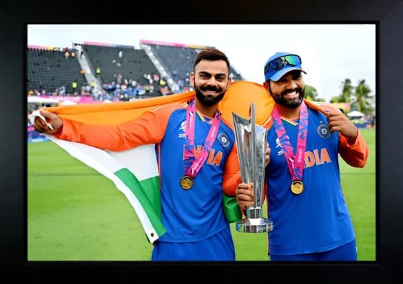Indianstore4Everyone Virat Kohli Photo | Virat Kohli Photo | Rohit Sharma Photo | Wall Frame for Living Room, Home Decor, Bedroom, Office. (Size 10 X 13.5 IN)- WALL ART