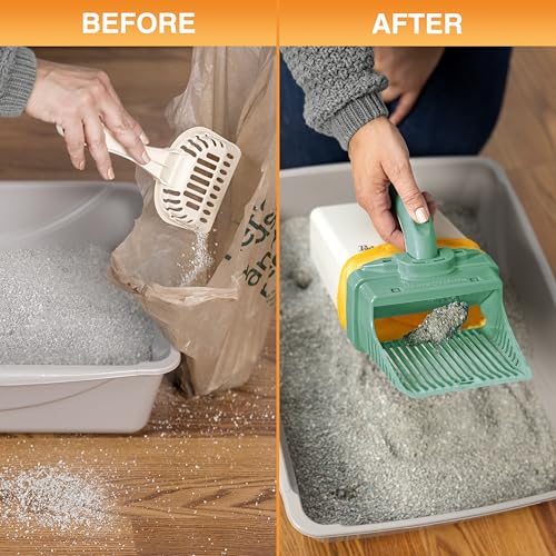 Neater Pets Neater Scooper tamanho GG, 15 sacos de recarga – Pá de areia para gatos com capacidade e