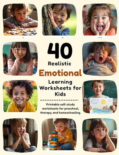 40 Realistic Emotions Flashcard for Kids Ages 3–8: Social Emotional Learning Cards with Real Child Photos for Preschoolers, Students, and Therapy to Identify Feelings, and Improve Communication