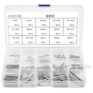 Split Cotter Pins Kit,150Pcs M1-M3 15 Kinds 304 Stainless Steel Split-Cotter Pins,Cotter Pin Assortment Kit Without Burr,high Hardness,Rust Proof, Corrosion Resistant