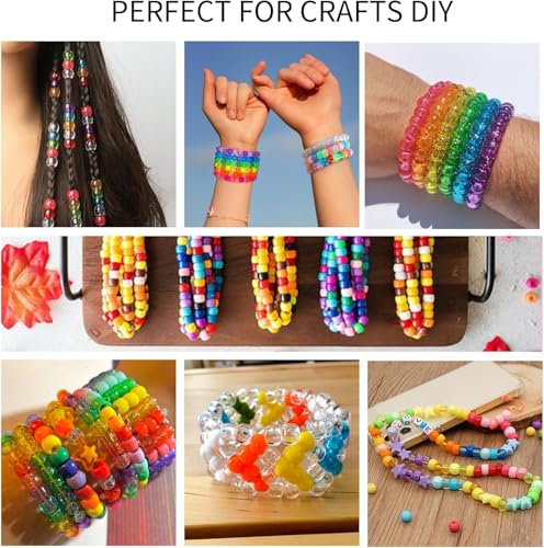 Image of 5 Boxes Bracelet Making Kit Pony Beads, 96 Colors 3500Pcs Kandi Beads for Bracelets with 800Pcs Letter Bead Friendship Bracelet Rave Accessories Craft Kits for Kids Adults Keychain Jewelry Making