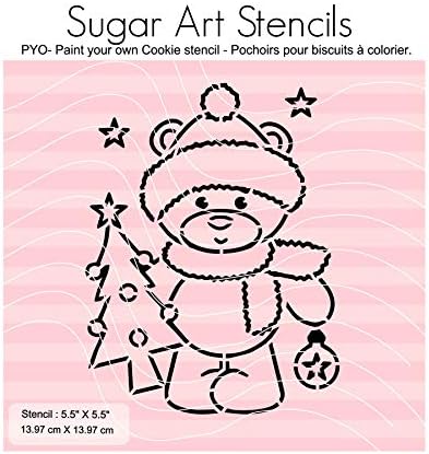 Christmas bear PYO cookie stencil paint your own NL0074