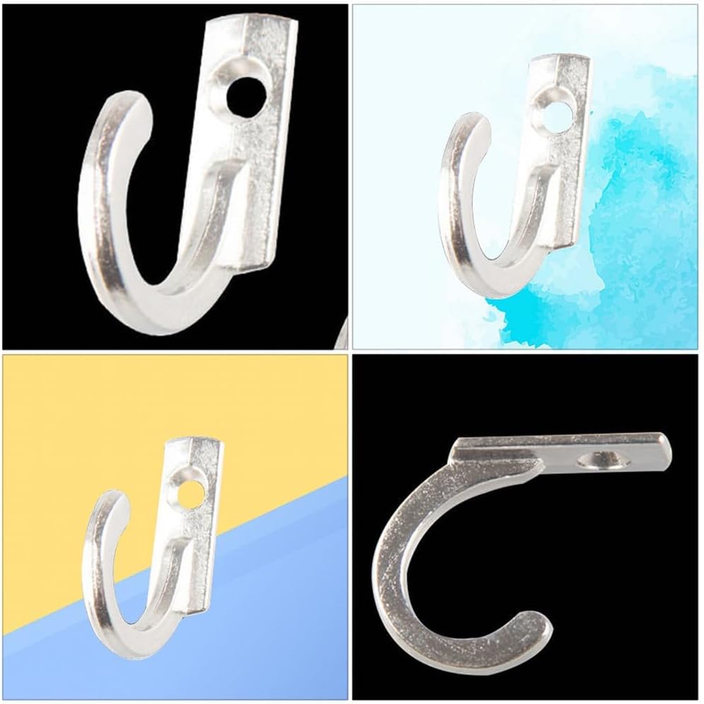 20pcs Mini Retro Zinc Alloy Wall Hooks, Metal Coat and Organizer Hangers for Home, Bathroom, and Cabinet Use, Silver Small Wall Door Hooks for Hanging Robes and Towels