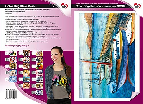 Ideen mit Herz Trasferimenti da stiro a colori con glitter formato DIN