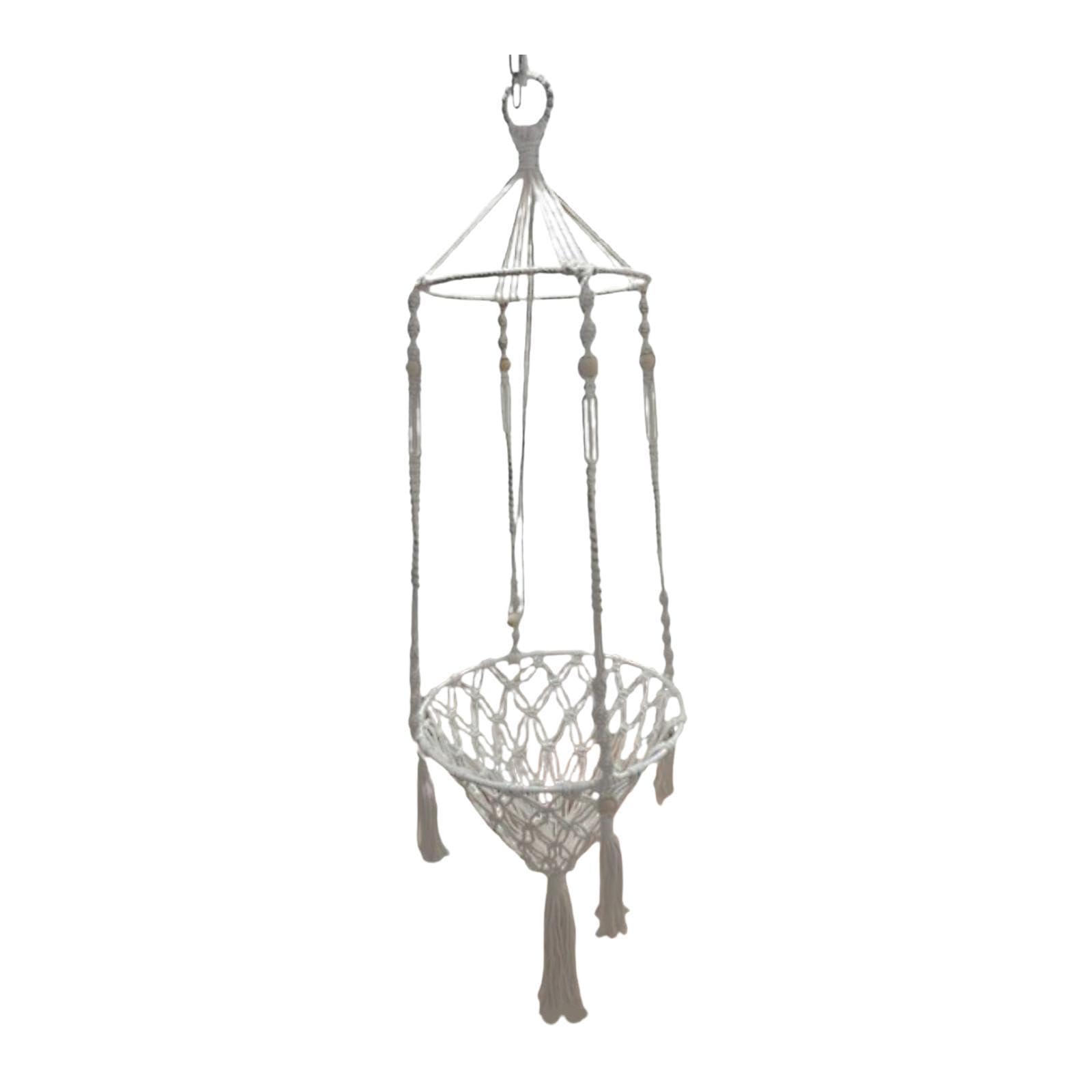 LOVIVER Hamac en macramé tissé à la Main pour Chat, hamac Suspendu pour Chat, Fournitures pour Animaux de Compagnie, hamac pour Cage intérieure et extérieure, Diamètre 40cm
