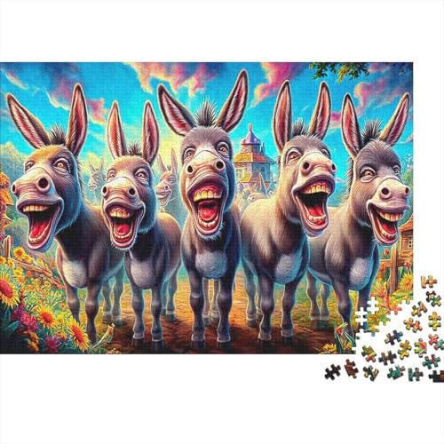 Escena de Carreta de Burro Puzzle Lobos Aullando 1000 Piezas para Relajación y Decoración de Pared 38x26cm/1000 Piezas