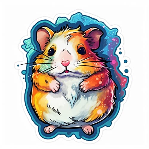 Image of Yoonek Graphics Hamster Vinyl Decal Sticker for Car, Laptop, Tumbler, More. #005608