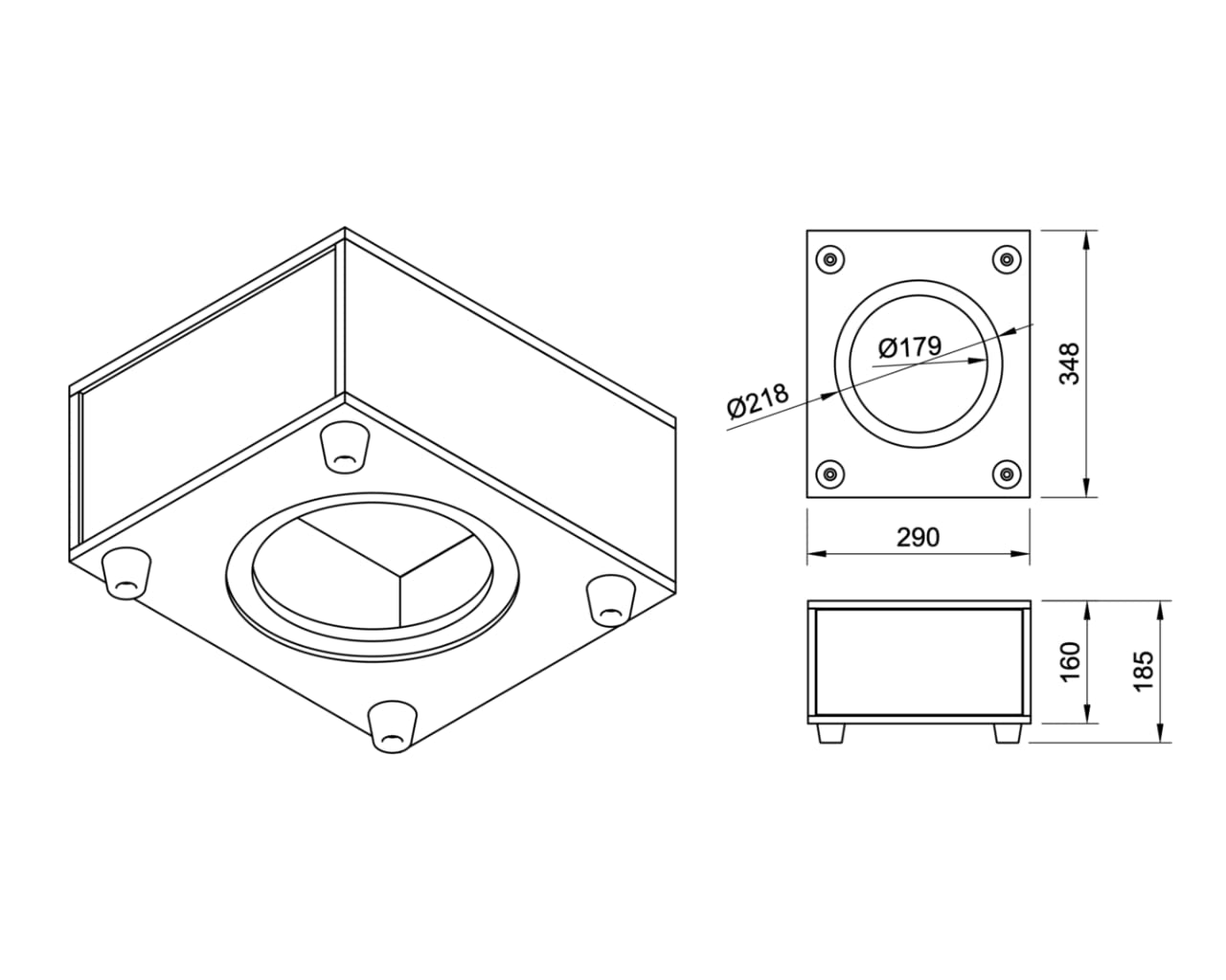 Caisson de basses vide 20 cm pour voiture
