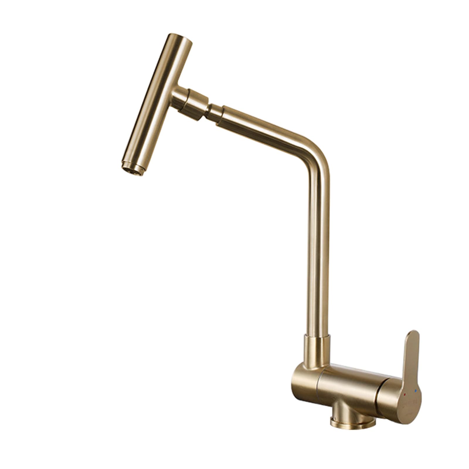 ZYCHSJXA Kitchen Sink Mixer Taps Brushed Gold Tap Foldable for Front Window, Folding Single Lever Faucet Sink-A