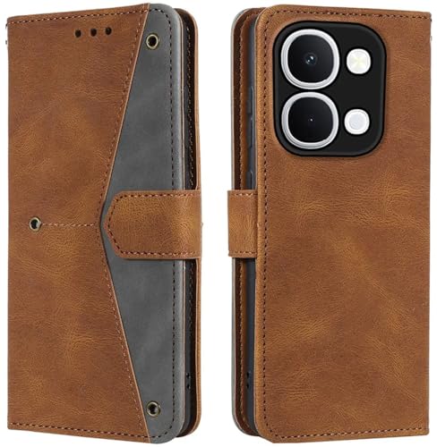 Image of Flip Cover Compatible for Vivo Y11 5G Flip & Wallet Card Slot Magnetic Artificial Leather Cases Cover Attractiv Brown