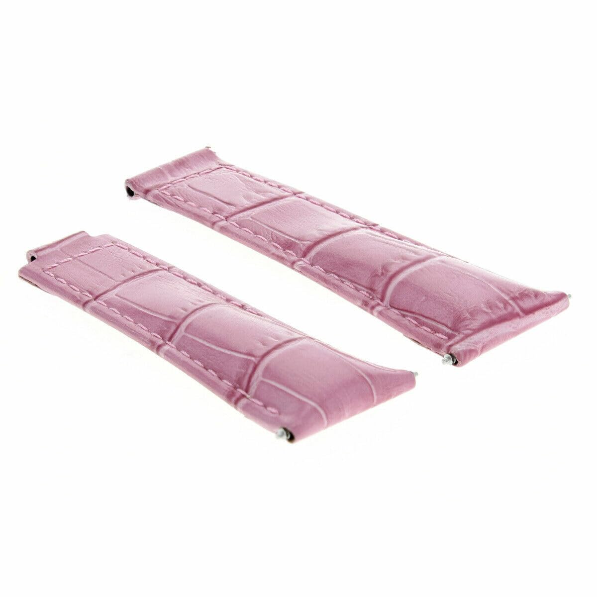 Ewatchparts 20mm Leather Watch Band Strap Compatible With Rolex Daytona 16518 16519 16520 Pink Short