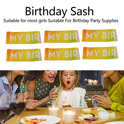 Birthday Sash Colorful 6 Pcs Supplies Parties Satin Kids Birthdays Quilting Fabric Assortments2