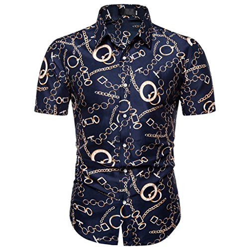 Recopilación y reviews de Figuras africanas Top diez. 30 Exteren Camisas con Botones para Hombre, Estilo Hawaiano, Manga Corta, Informal, Manga Corta, Impresas, Playera de Aloha