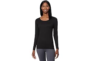 32 DEGREES Heat Women's Ultra Soft Thermal Lightweight Base Layer Scoop Neck Long Sleeve Top