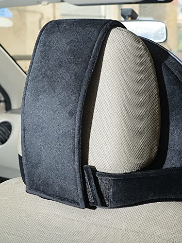 Image of GSQUARE Memory Foam Neck and Back Support for Car Seat /Office Chair, Headrest Cushion for Super Comfort (Black) (Large, 2)