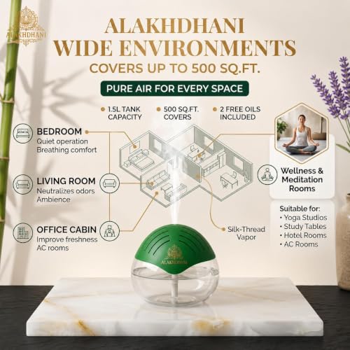 Image of Aroma Diffuser & Humidifier | 1.5L Essential Oil Diffuser | Covers 500 Sq.Ft | Perfect for Bedroom, Office, Home, Spa & Aromatherapy