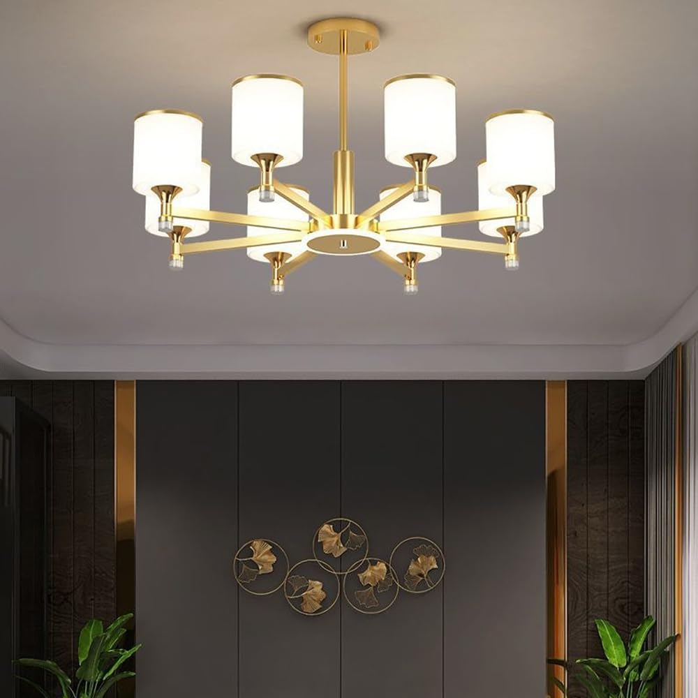 Lustre chinois moderne avec lampes suspendues en fer métallique et luminaire suspendu en verre