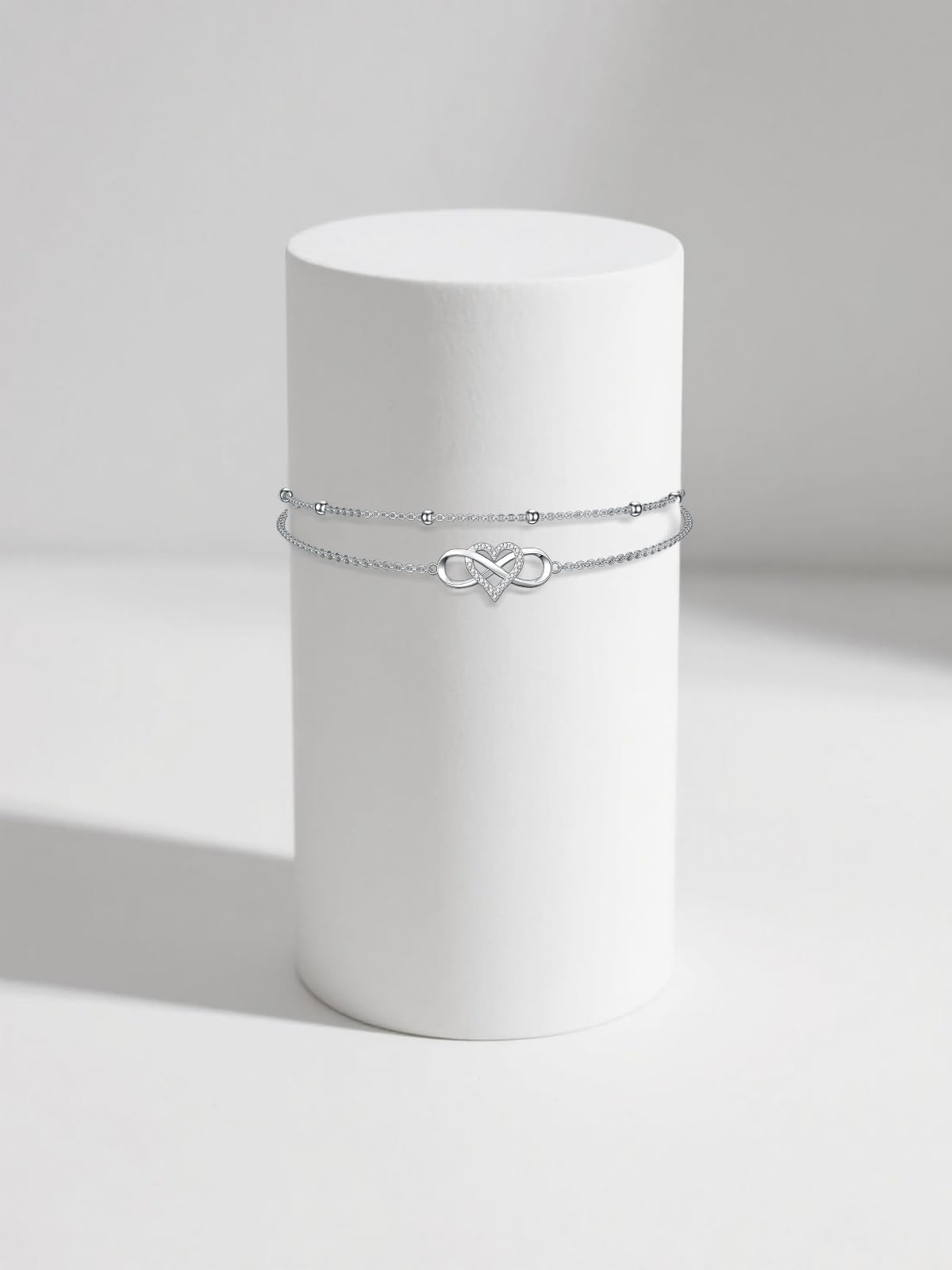 Dorunmo 925 Sterling Silber Unendliches Herz Armband Fußkettchen Ideal für Muttertag, Weihnachten und Geburtstage Perfektes Schmuckgeschenk für Ehefrauen, Freundinnen und Mütter