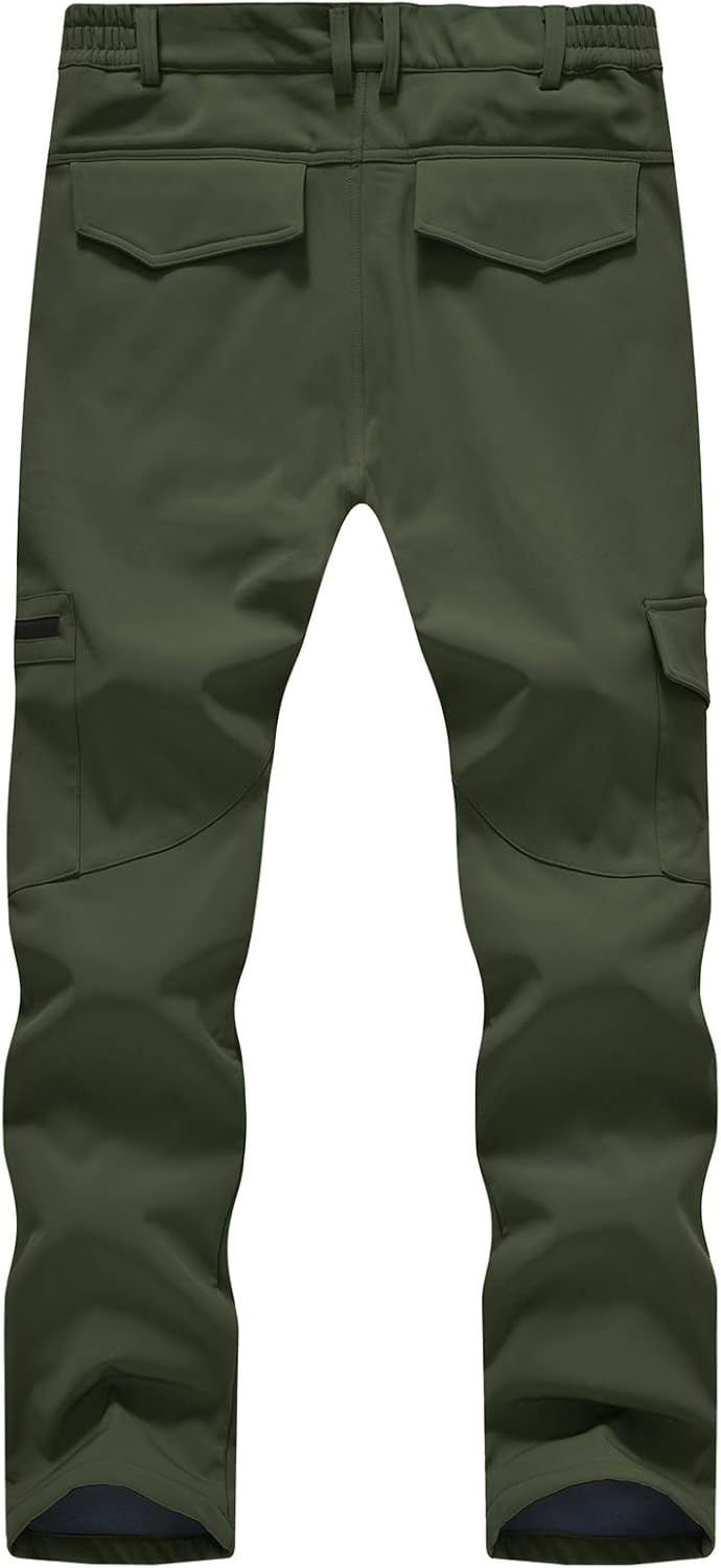 TBMPOY Men's Snow Ski Fleece Lined Hiking Pants Waterproof Winter Snowboard Warm Outdoor Insulated Pants Windproof - Image 2
