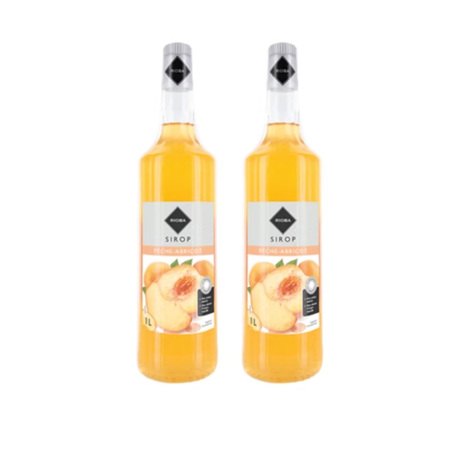 Lot Sirop Rioba & limonade: Sirop Rioba Pêche (2x1L) - Limonade Rioba (4x1L)