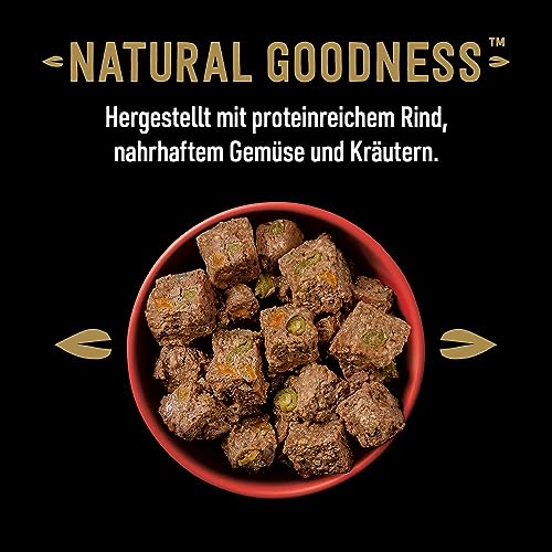 Cesar Adult Hundenassfutter Natural Goodness, 6 Dosen, 6x400g – Ausgewogenes Premium Hundefutter nass, reich an Rind, mit natürlichen Zutaten hergestellt