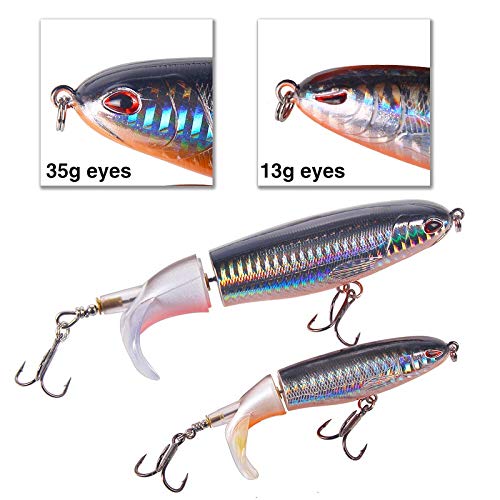 8 pezzi 10 cm / 14 cm galleggiante for esca da pesca artificiale esca dura wobbler coda rotante attrezzatura da pesca occhi 3D