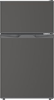 TCL 小型冷蔵庫 85L 直冷式 超薄幅455mm 一人暮らし コンパクト冷蔵庫 冷凍室(25L) 野菜室付き 庫内灯・温度調節 グレー CRT85AH