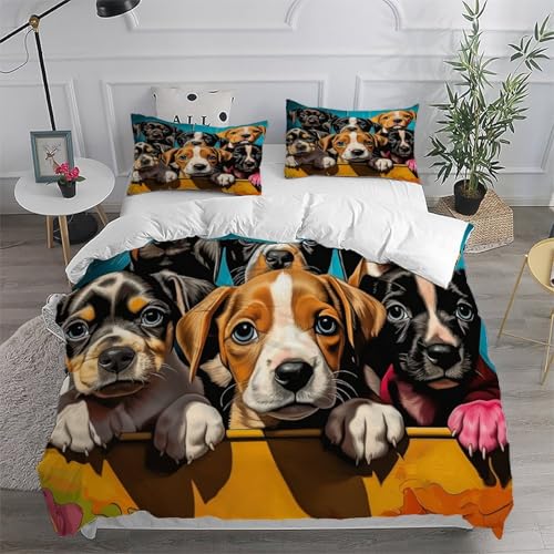 Housse de couette 2 pièces fermeture éclair pour lit king size sans repassage - 6