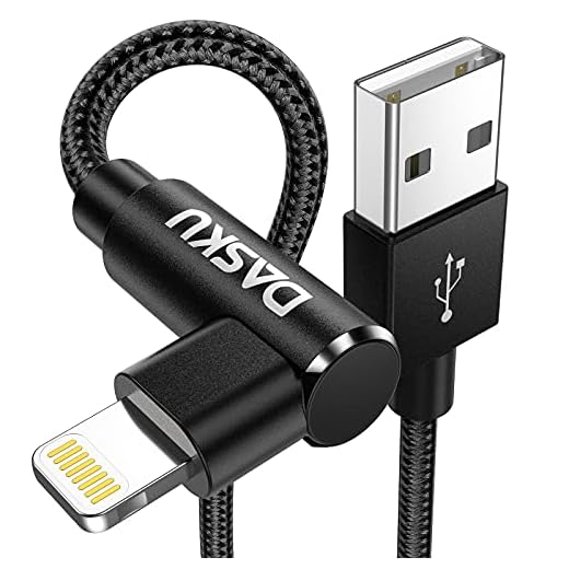 90 Degree iPhone Charging Cable 2Pack 10ft Right Angle Nylon Braided Lightning Charger Cord Compatible with iPhone 14 13 12 11 Pro Max XS XR X 8 7 6 5 Plus iPad（Black）